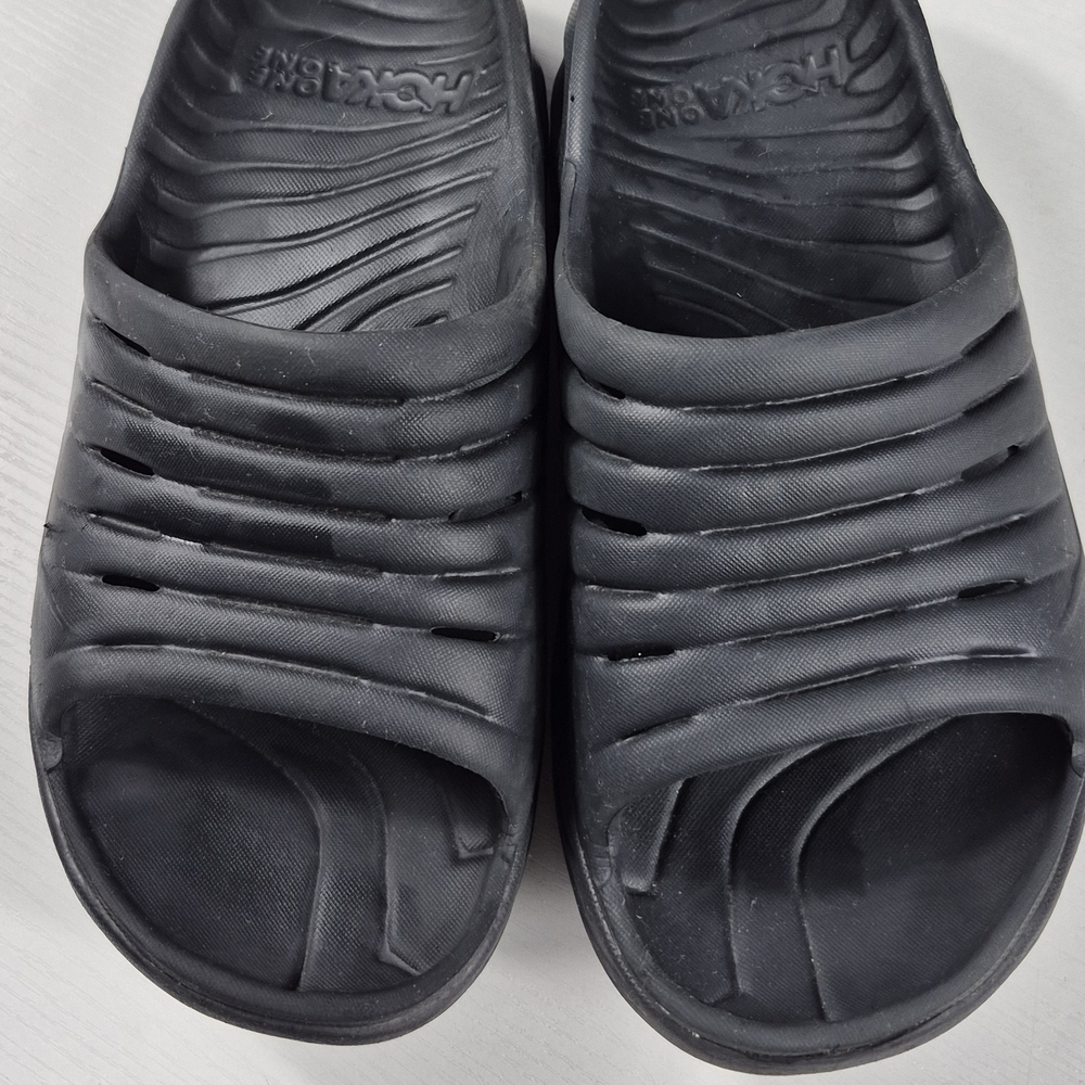 Hoka One One Black Ora Recovery Slides Sandals Shoe Womens Sz 7 - Picture 9 of 9